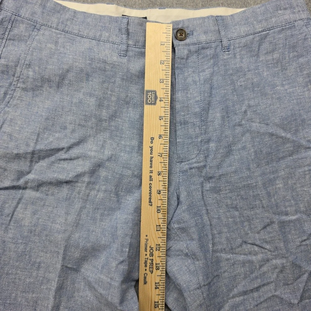 J Crew Pants Mens 34x34 Straight Blue Woven Cotton Linen Dress Pants